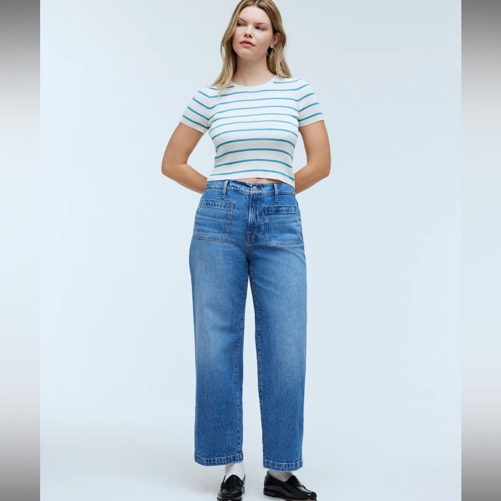 Madewell The Emmett Wide-Leg Full Length Jean: Patch Pocket Edition sz 29 NO605